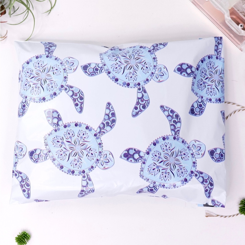 Set of 25 Poly Mailers - 10x13 | turtles 🐢 Design